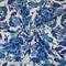 Blue-White-Multi Poly Floral Paisley Border Print Chiffon Woven Fabric By the Yard